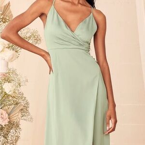 Womens Sage Green Lulus Maxi Dress BRAND NEW with tags